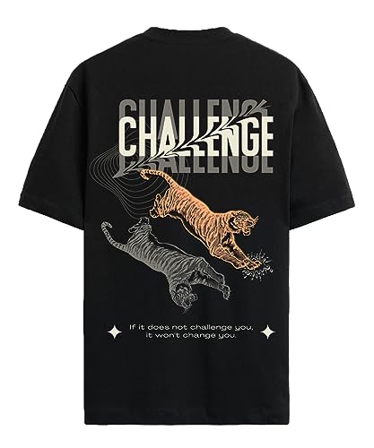 T-shirt surdimensionné respirant 100 % coton imprimé dos pour homme ADRO