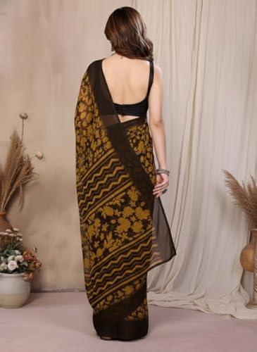Image of Yashika Women's Georgette Saree with Blouse Piece for Traditional Ethinic Wear Sari