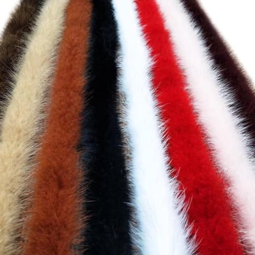 GNSN 1Yard Genuine Fur Mink Wool Edging Bias Trimmings Tape DIY Trims Plush Fluffy Sewing (Purple,Width 1 in/3 cm)