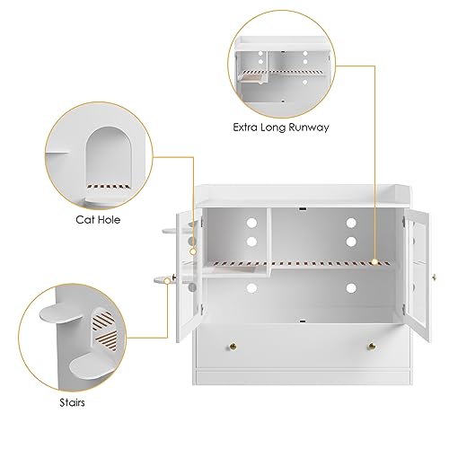 Lovinouse 180099 Luxury Cat Litter Box Enclosure, Xl Multipurpose Cat Condo Hidden Litter Box With Large Tray, Dog Proof Cat Box Furniture Suit thumb #4