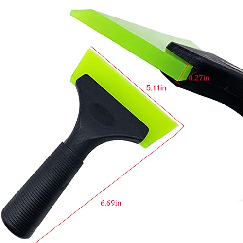 Small Squeegee with 5 Inch Green Rubber Window Tint Squeegee, Mini Wiper Window Tinting Tools with Non-Slip Handle for Car, Glass, Mirror, Shower, Auto,Windows. (Green)