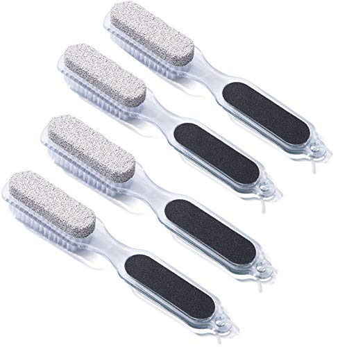 Pumice Stone Brush exfoliator for Dry Skin Scrub Remove Body Dead Skin Pedicures  4 in 1 removecalluses feet Skin exfoliating Foot Scrubber Callus Remover Stains Corns Pedicures Smoother Safely