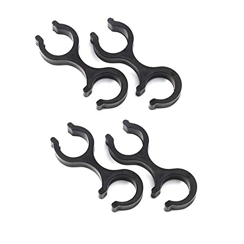 4Pcs Trekking Pole Accessories Rubber 8 Buckles Double Rods Trekking Pole Clips Connectors for Outdoor Sports Hiking Camping Travelling Walking Stick Holders