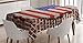 ABAKUHAUS Etats-Unis Nappe, Drapeau National américain, Linge de Table Rectangulaire pour Salle à Manger Décor de Cuisine, 140 cm x 170 cm, Marron Bleu Rouge