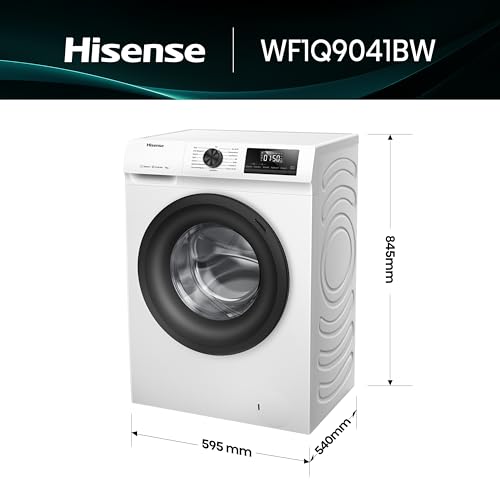 Hisense WF1Q9041BW Waschmaschine mit Dampffunktion / 9KG / 1400 U/Min /15 Programme/Anti-Allergie Programm/Baby-Wäsche/AutoWash/QuickWash 15 min/Daunen/Eco 40-60 °C/Power 49' / EEK: A/Weiß – Bild 6