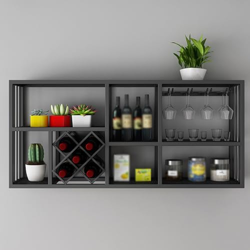 Soporte para botellas de vino industrial de hierro negro miniatura 3
