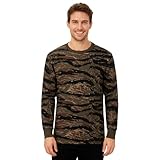TWCHAS Men's Camo Long Sleeve Shirt - Military Tactical & Hunting & Fishing T-Shirt - Breathable and Lightweight, Suitable for Outdoor and Everyday Wear(Tiger Stripe Camo/2XL)