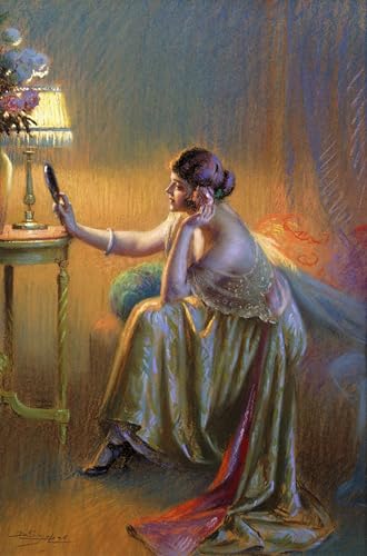 Cuadro al óleo SERENDIPITP de lectura tranquila para llenar de paz y elegancia tus paredes