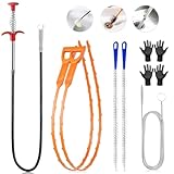 Redamancy 8 Pièces Furet Déboucheur Canalisation Professionnel, Deboucheur Canalisation Brosse, Brosse de Débouchage de Canalisation, Outil de Débouchage d'évier pour Tuyauterie égouts,Lavabo,Cuisine