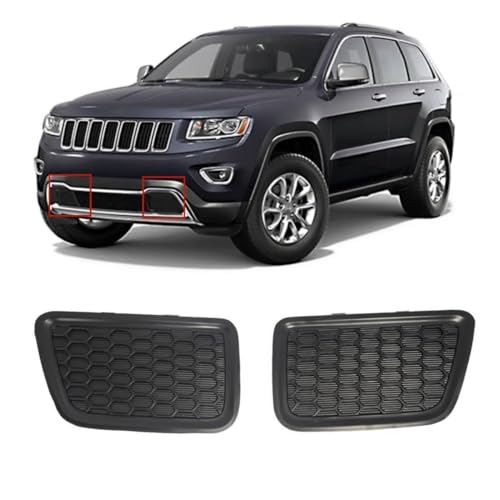 sosega Pair Front Lower Left Driver and Right Passenger Side Grille Grill Tow Hook Insert Cover Compatible with For Jeep Grand Cherokee 2014 2015 2016