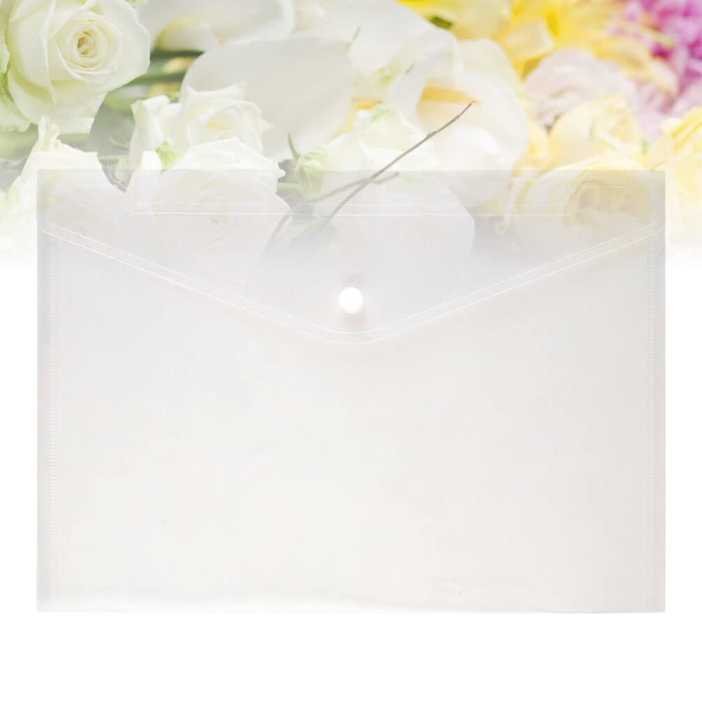 Pochette à Documents A4 Blanche en Pp avec Bouton-pression