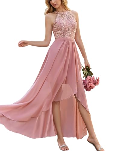 VOUIAO Women's Prom Dresses Floral Lace Ruffle Formal Choir Dress Cocktail Party Midi Wedding Guest...