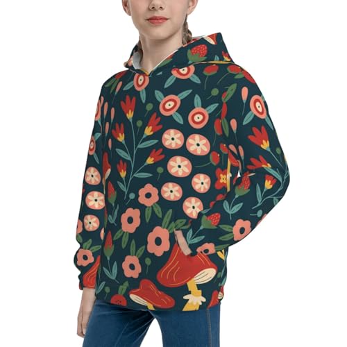 Berries and Flowers Kid Hoodies Boys Sweatshirts Girls Pullover with Pocket2