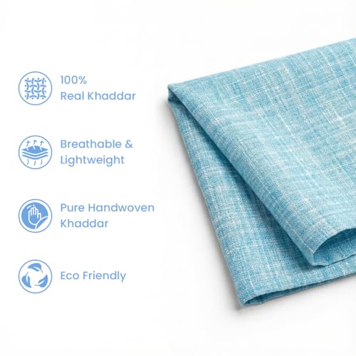 Image of Cotton Fabric Material for Men and women (3.5 Meter, Sky Blue)
