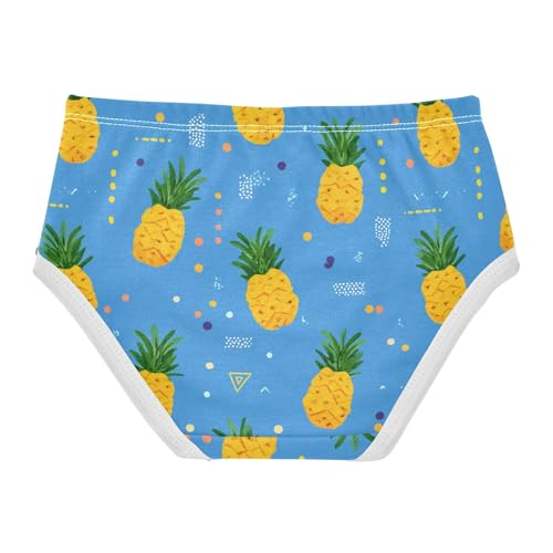 Wusikd Cute Pineapple Blue Girls' Underwear Cotton Girls Briefs Soft Toddler Underwear 2T2