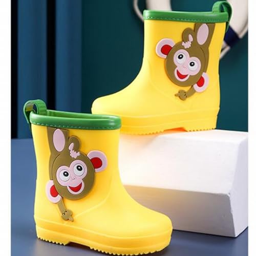 Rain Boots Toddler Boy New Toddler Kids Children Rain Boots Boys Girls Baby Cartoo𝐧 Animals Yellow Rain Boots Toddler3