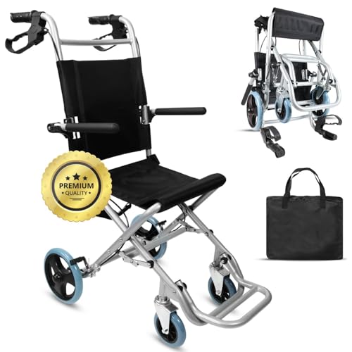 OrtoPrime Silla de Ruedas de Tránsito Plegable de Aluminio