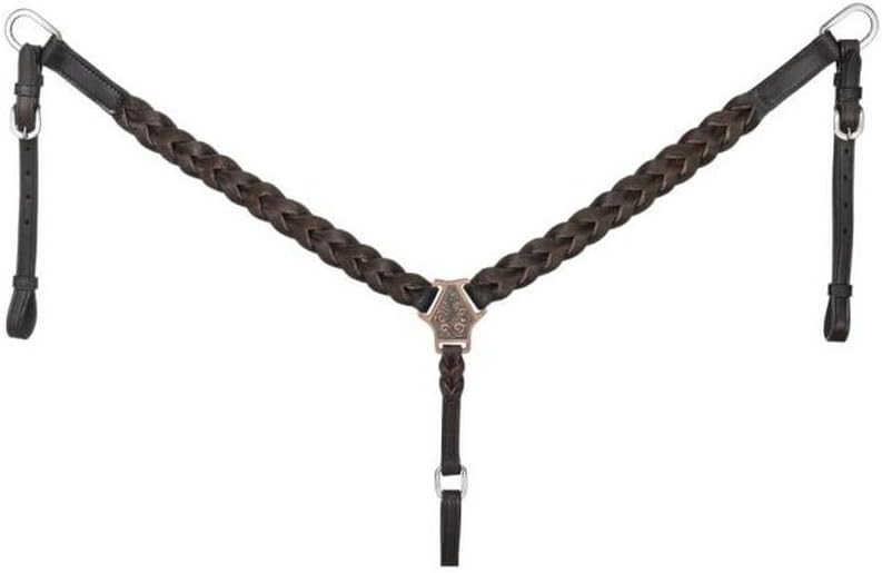 JTI Royal King Braided Leather Breastcollar Dark Oil