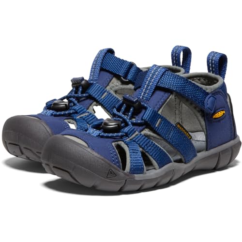 KEEN Kids Seacamp 2 CNX Closed Toe Sandals, Blue Depths/Gargoyle, 6 US Unisex Toddler by KEEN - Used condition - Image 4