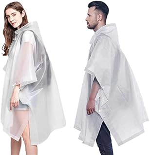 Ahsado Transparent Raincoat Rain Poncho Rain Cape Rain Jacket for Men and Women Waterproof Reusable EVA Rainwear Rain Accessories for Hiking Cycling Camping and Travel