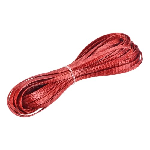 Hilo encerado plano de 5 yardas, 4 mm, rojo miniatura 1