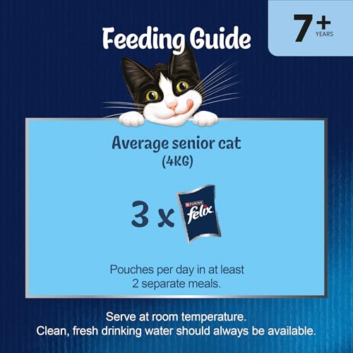 FELIX As Good As it Looks Senior 7+ Wet Cat Food Mixed Selection in Jelly Beef, Salmon, Chicken, Tuna 40 x 85g Pouches - Image 6