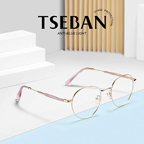 Image of Blue Light Blocking Glasses for Women, Retro Round Computer Gaming Glasses, Anti Eyestrain & Reduce Headache