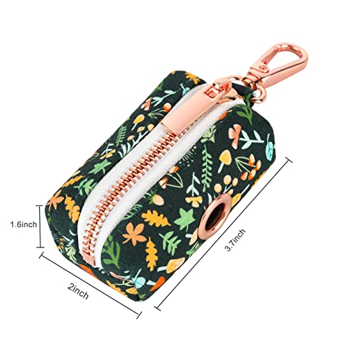 Image of Dog Waste Bag Holder for Leash, Dogs Poop Bag Dispenser with Durable Metal Clip Carabiner and Zipper-30 Free Leak-proof Dog Waste Bags for Walking Travel Outdoor Use