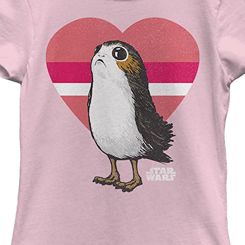 STAR WARS Girl's The Last Jedi Valentine PORG Striped Heart T-Shirt2