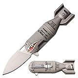 Tac-Force Folding Knife – Satin Finish Stainless Steel Drop Point Blade, Grey Bomb Aluminum Handle w/Pocket Clip, Liner Lock, Tactical, EDC, Rescue - TF-1039GY