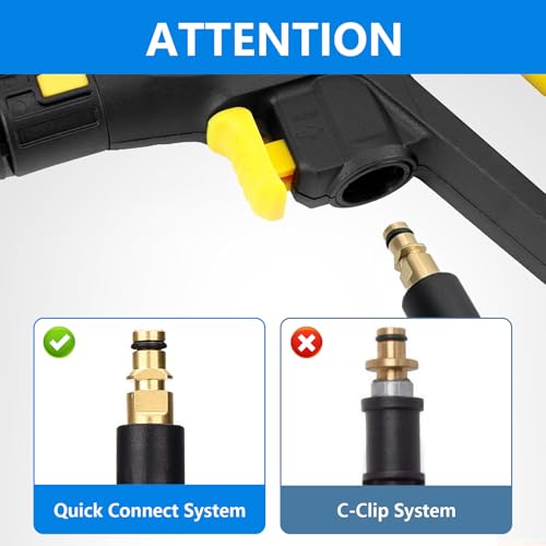 Xynovia Pressure Washer Gun Replacement for Karcher,Quick-Connect Trigger Gun with 40" Extension Lance & Adjustable Nozzle fits for Karcher K2 K3 K4 K5 K6 K7 Models(2175PSI) 2 Xynovia Pressure Washer Gun Replacement for Karcher,Quick-Connect Trigger Gun with 40" Extension Lance & Adjustable Nozzle fits for Karcher K2 K3 K4 K5 K6 K7 Models(2175PSI) - Image 2