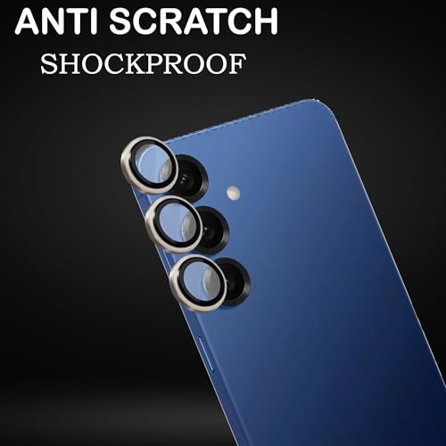 Image of amazon basics Camera Glass Lens Protector Ring for Samsung Galaxy S26 5G Case Friendly with Edge to Edge Coverage and Easy Installation (Gray)