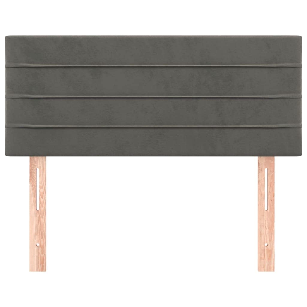 Tête de Lit Velours Excellent Soutien du Dos Meuble de Chambre à Coucher Décoration Intérieure Design Moderne et Élégant Gris Foncé 90x5x78/88 cm
