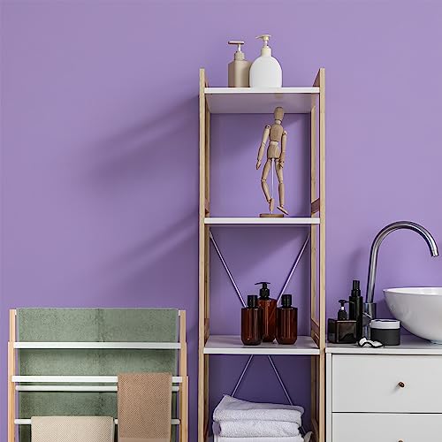 Relaxdays Toallero de Pie con 6 Barras, Bambú, Autónomo, Portatoallas Baño y Ducha, Natural y Blanco, 82 x 55 x 24 cm Aprox - imagen 5