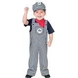 Fun World Costumes Baby's Train Engineer Toddler Costume, Blue/White, Small (24mos-2T)