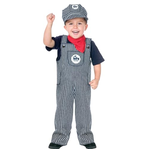 Fun World Costumes Babys Train Engineer Toddler Costume Blue/White Small (24mos-2T)