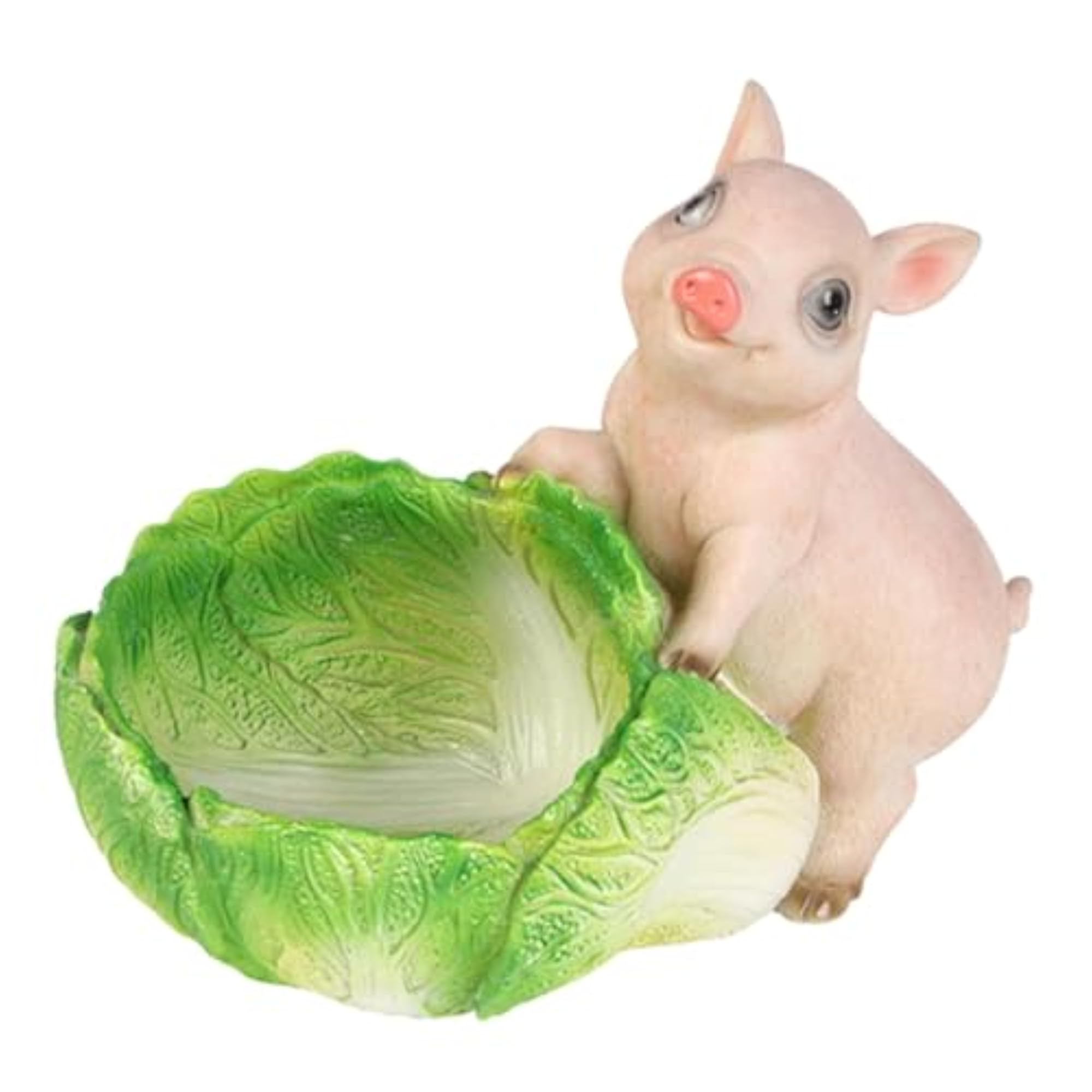 Cute Pig Statue Cabbage Storage Tray for Decor