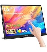 Lrtzcbi draagbare monitor touchscreen 14 inch, HDR 1920 x 1200P IPS touchscreen met HDMI en U...