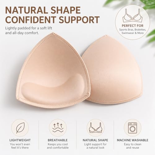 Image of TAOHUA GARDEN 5 Pairs Bra Pads Inserts,Removable,Breathable, Air Cotton,Foam Sponge