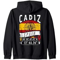 Cádiz Bandera España Coordenadas GPS de Cádiz Sudadera con