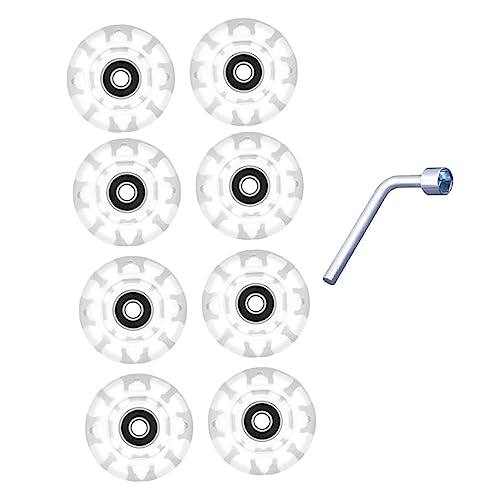 KESYOO 1Set Light Up Roller Skate Wheels Durable PU Material Easy Installation for Outdoor Skating for Friends Fun Glowing Accessories for Double Row Skates