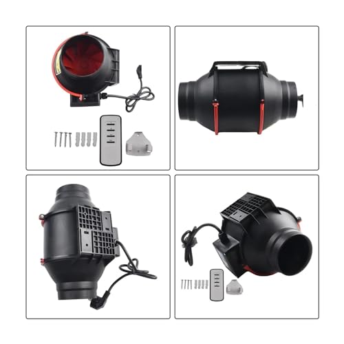 Ventilateur de conduit avec vitesse variable et télécommande pour extraction 100mm