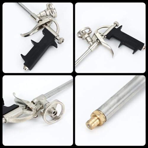 EACHPT Schaumpistole,Bauschaumpistole,2 Stück PU Schaumpistole,Schaumpistole Bauschaum Benötigt Keine Reiniger Dosierpistole aus Metall Geeignet Zum Abdichten,Füllen(mit 10 Nozzles)
