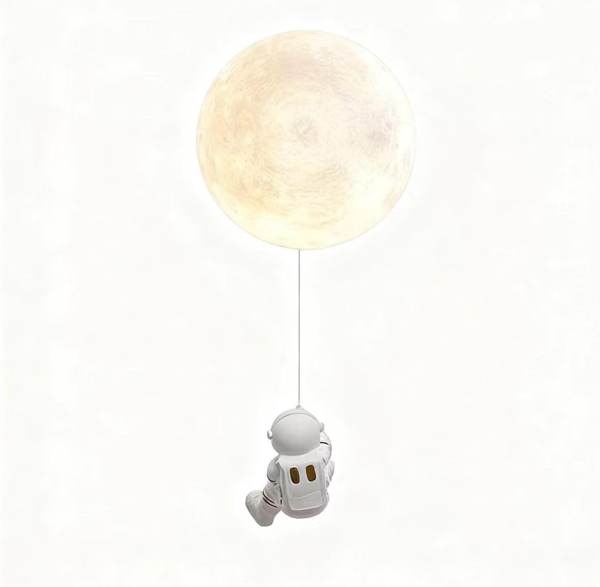 LED Moon Wall Lamp, Astronaut Night Light, Nordic Modern Children's Wall Lamp, Wired Bedroom Night Light with Brass Base, Suitable for Children's Bedside Girls Boys Room Corridor
