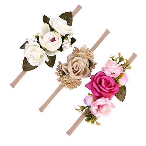 Tiara floral para bebê, tiara de flores de camélia, guirlanda para festa na praia