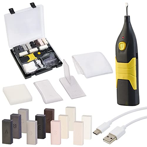 AGT PVC Boden reparieren: Reparaturset für Kunststoff-Oberflächen mit Akku-Wachsschmelzer, USB-C (Wohnmobil PVC Boden reparieren, ausbessern, Batterien)