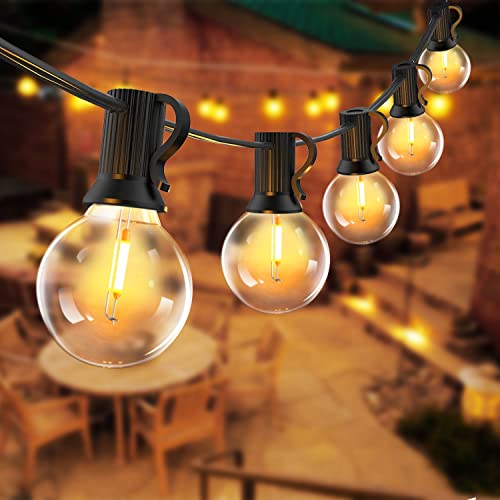 LED Lichterkette Außen Strom - 7.6M Outdoor Lichterkette Aussen Wetterfest mit 12+1 G40 Glühbirnen Shatterproof IP44 Wasserdicht Lichterketten Innen/Außen für Balkon Garten Terrasse Hochzeiten Party