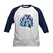 CafePress Soundwave Burst Kids Baseball Tee Kids Cotton Baseball Jersey, 3/4 Raglan Sleeve Shirt Navy/White