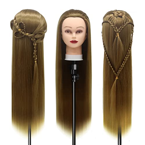 Styling Head 28 inch Hairdresser Training Head 100% Synthetic Fiber Hair Styling Head - Image 2