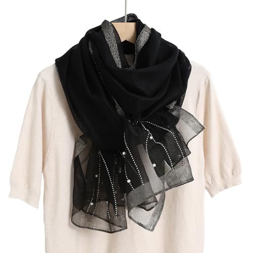 Isurrender Silk Wool Feeling Shiny Scarf Wrap Women Elegant Shawl for Evening Dresses Scarf Flower silk Pashmina Shawl4